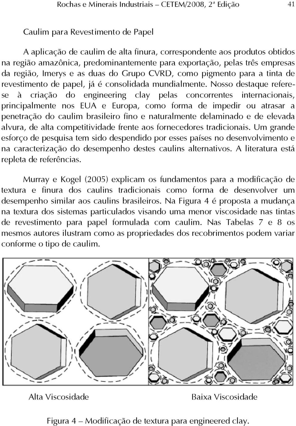 Nosso destaque referese à criação do engineering clay pelas concorrentes internacionais, principalmente nos EUA e Europa, como forma de impedir ou atrasar a penetração do caulim brasileiro fino e