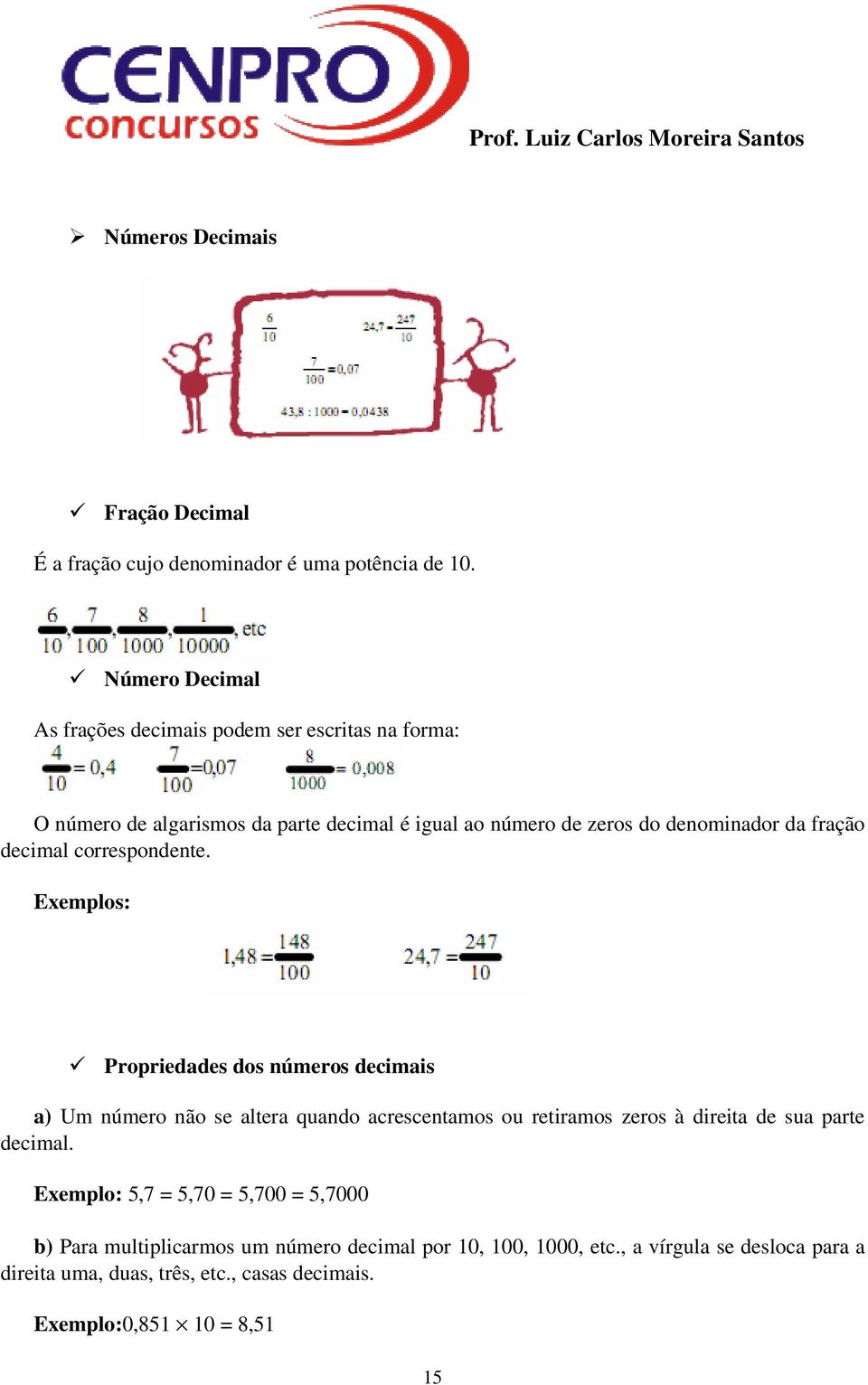 fração decimal correspondente.