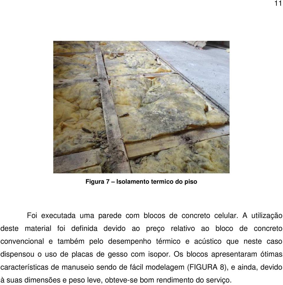 desempenho térmico e acústico que neste caso dispensou o uso de placas de gesso com isopor.