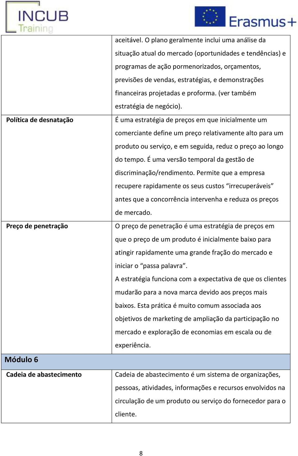 financeiras projetadas e proforma. (ver também estratégia de negócio).