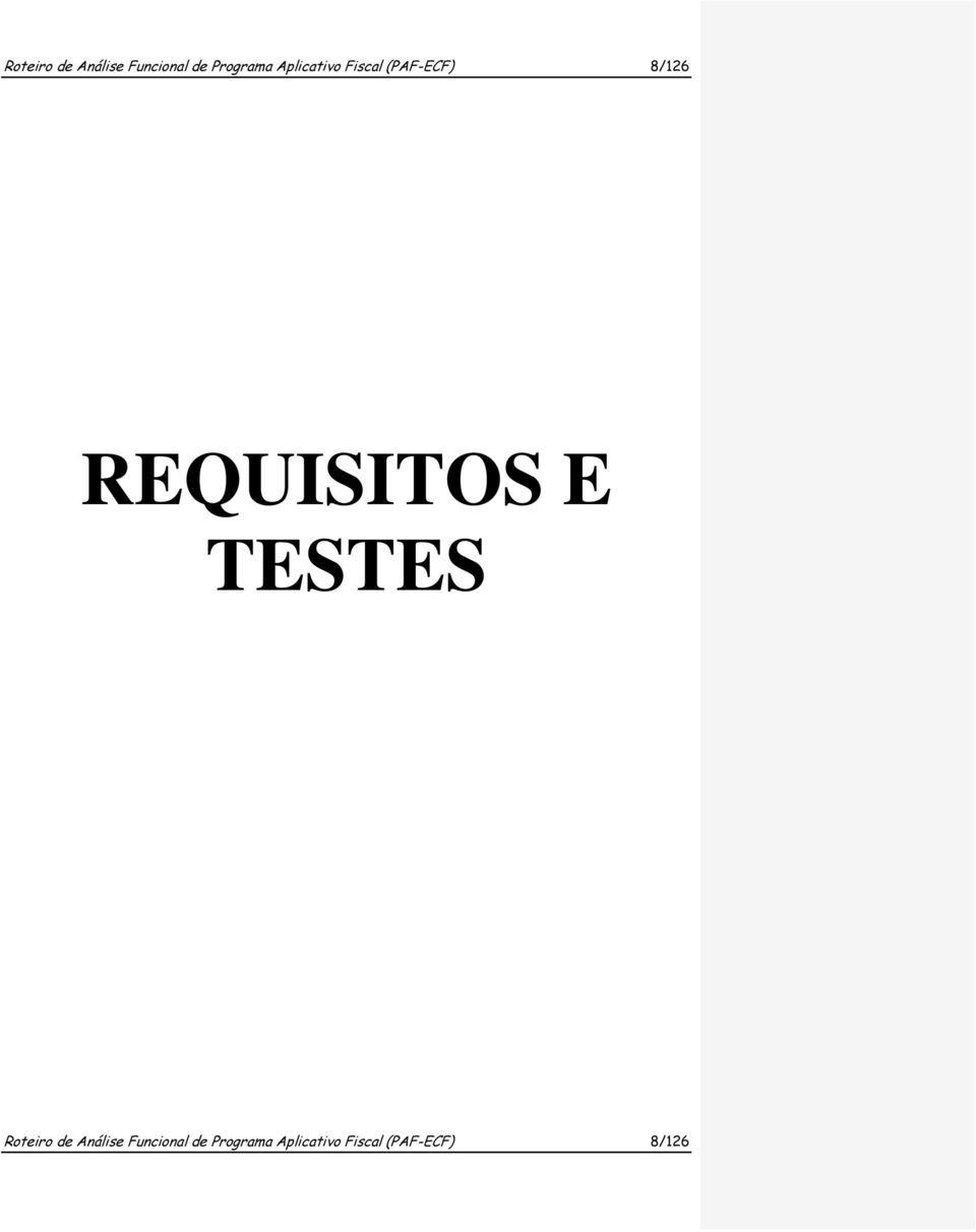 REQUISITOS E TESTES