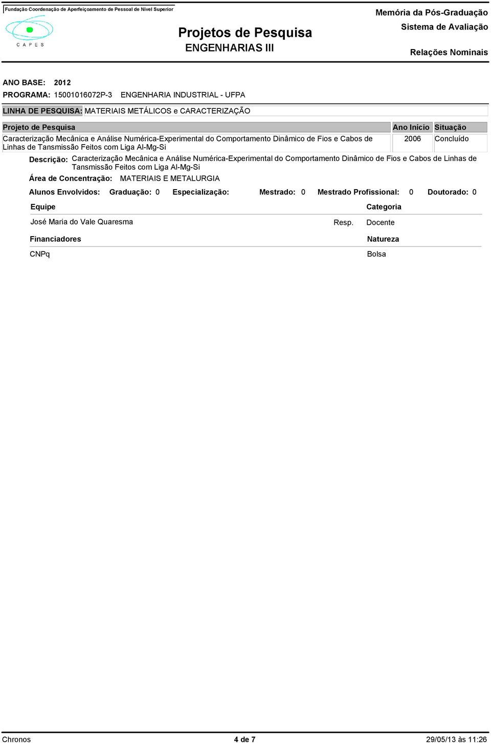 Liga Al-Mg-Si 2006 Descrição: Caracterização Mecânica e Análise  Liga Al-Mg-Si MATERIAIS E