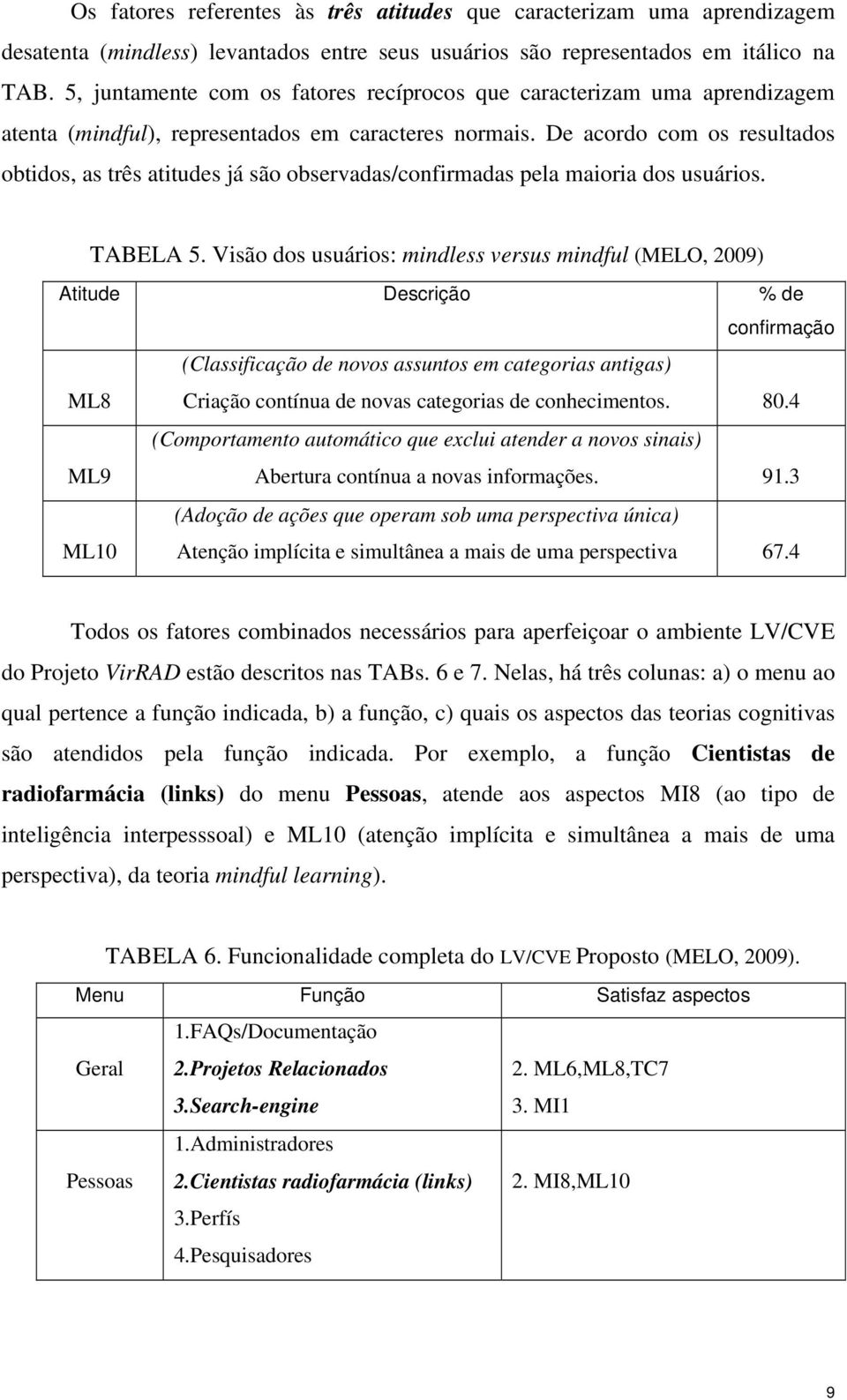 De acordo com os resultados obtidos, as três atitudes já são observadas/confirmadas pela maioria dos usuários. TABELA 5.