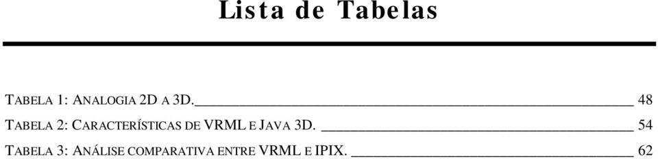 48 TABELA 2: CARACTERÍSTICAS DE VRML