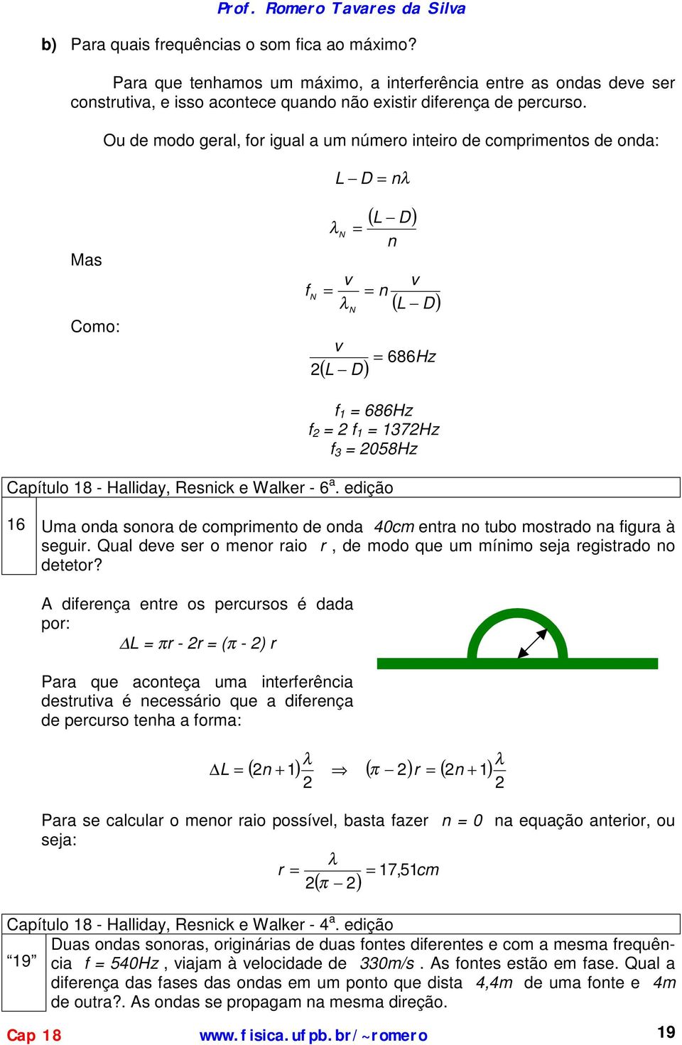 eiçã 6 Uma na snra e cmprimen e na 40cm enra n ub msra na figura à seguir. Qual ee ser menr rai r, e m que um mínim seja regisra n eer?