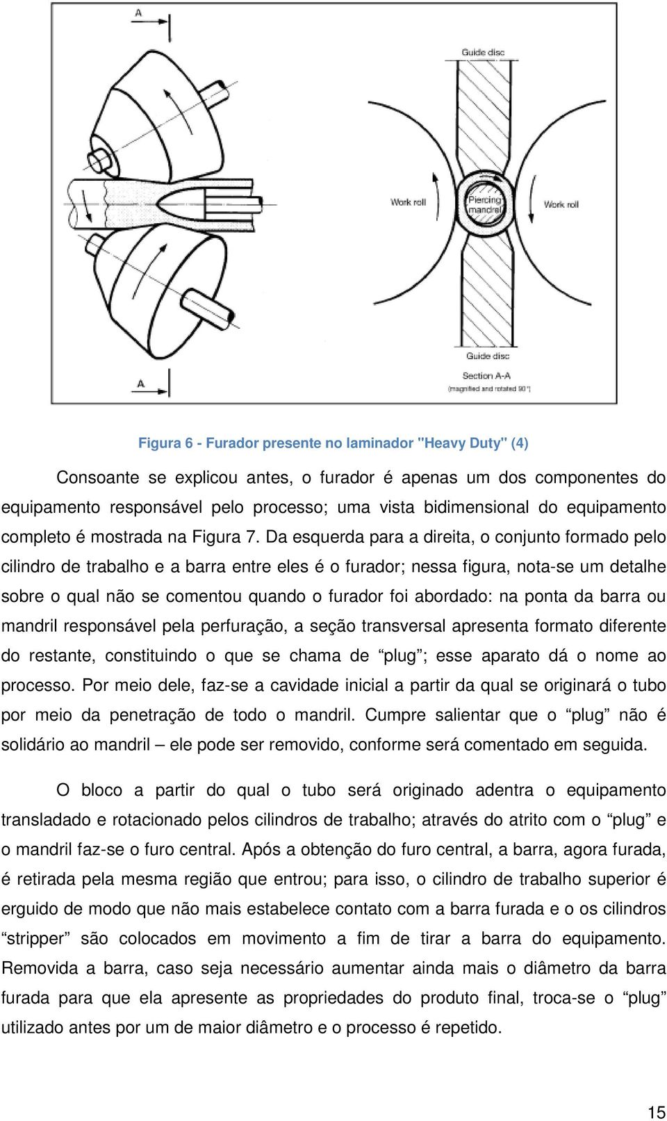 Da esquerda para a direita, o conjunto formado pelo cilindro de trabalho e a barra entre eles é o furador; nessa figura, nota-se um detalhe sobre o qual não se comentou quando o furador foi abordado: