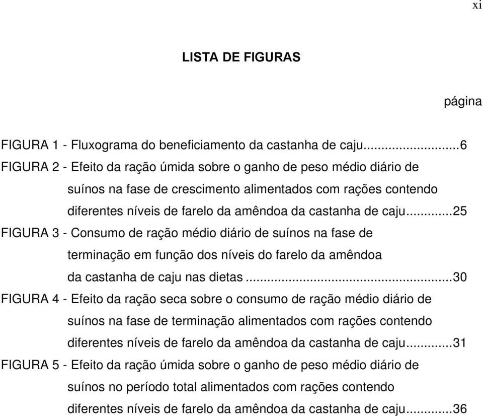 ..25 FIGURA 3 - Consumo de ração médio diário de suínos na fase de terminação em função dos níveis do farelo da amêndoa da castanha de caju nas dietas.