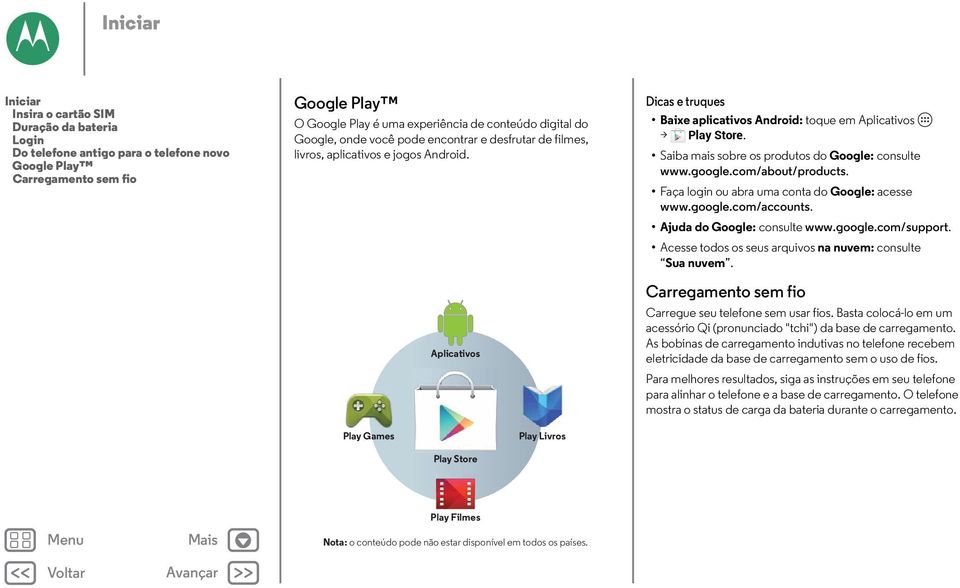 Saiba mais sobre os produtos do Google: consulte www.google.com/about/products. Faça login ou abra uma conta do Google: acesse www.google.com/accounts. Ajuda do Google: consulte www.google.com/support.