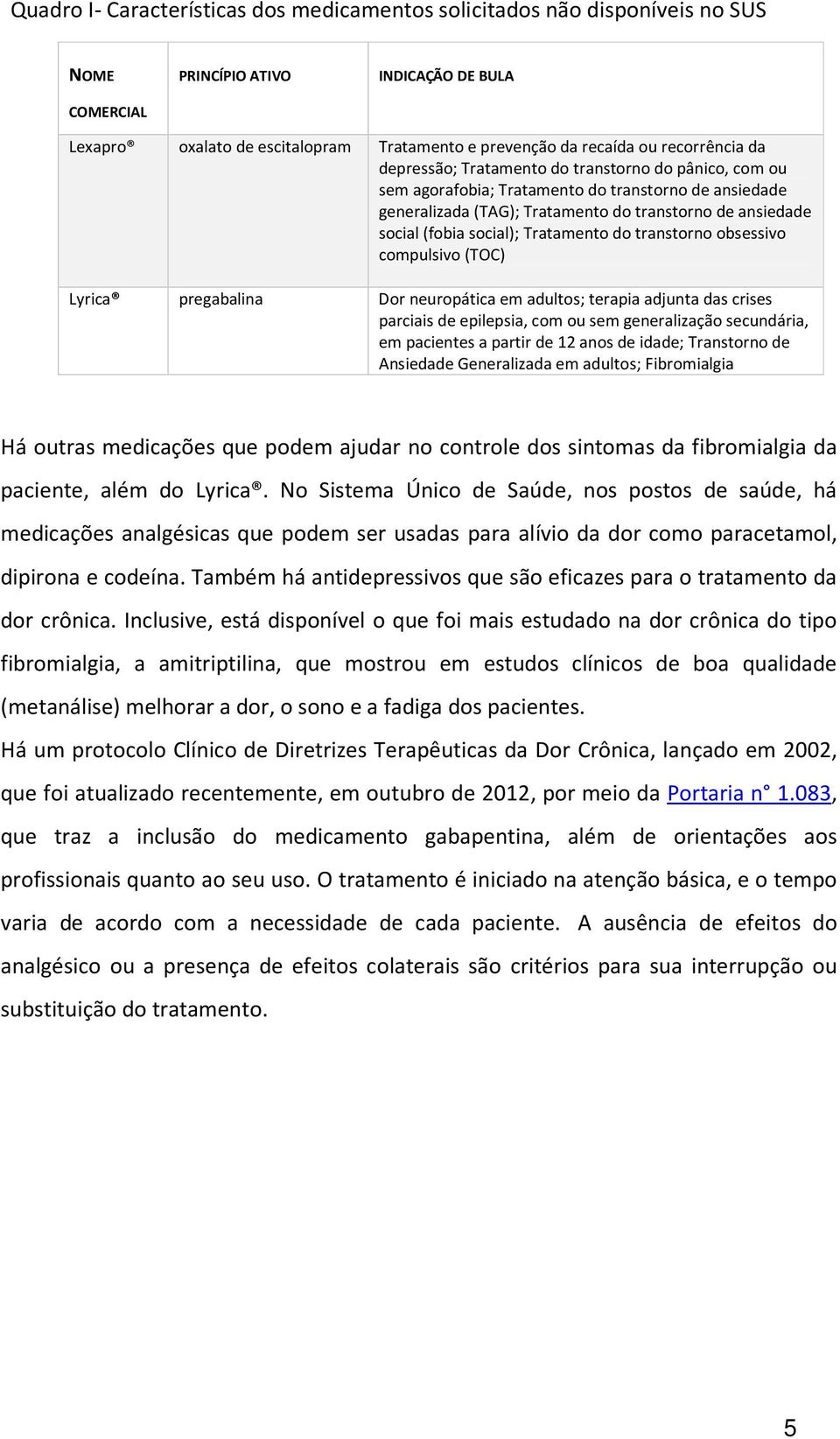 social); Tratamento do transtorno obsessivo compulsivo (TOC) Lyrica pregabalina Dor neuropática em adultos; terapia adjunta das crises parciais de epilepsia, com ou sem generalização secundária, em