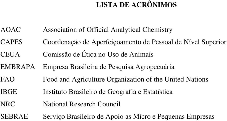 Brasileira de Pesquisa Agropecuária Food and Agriculture Organization of the United Nations Instituto