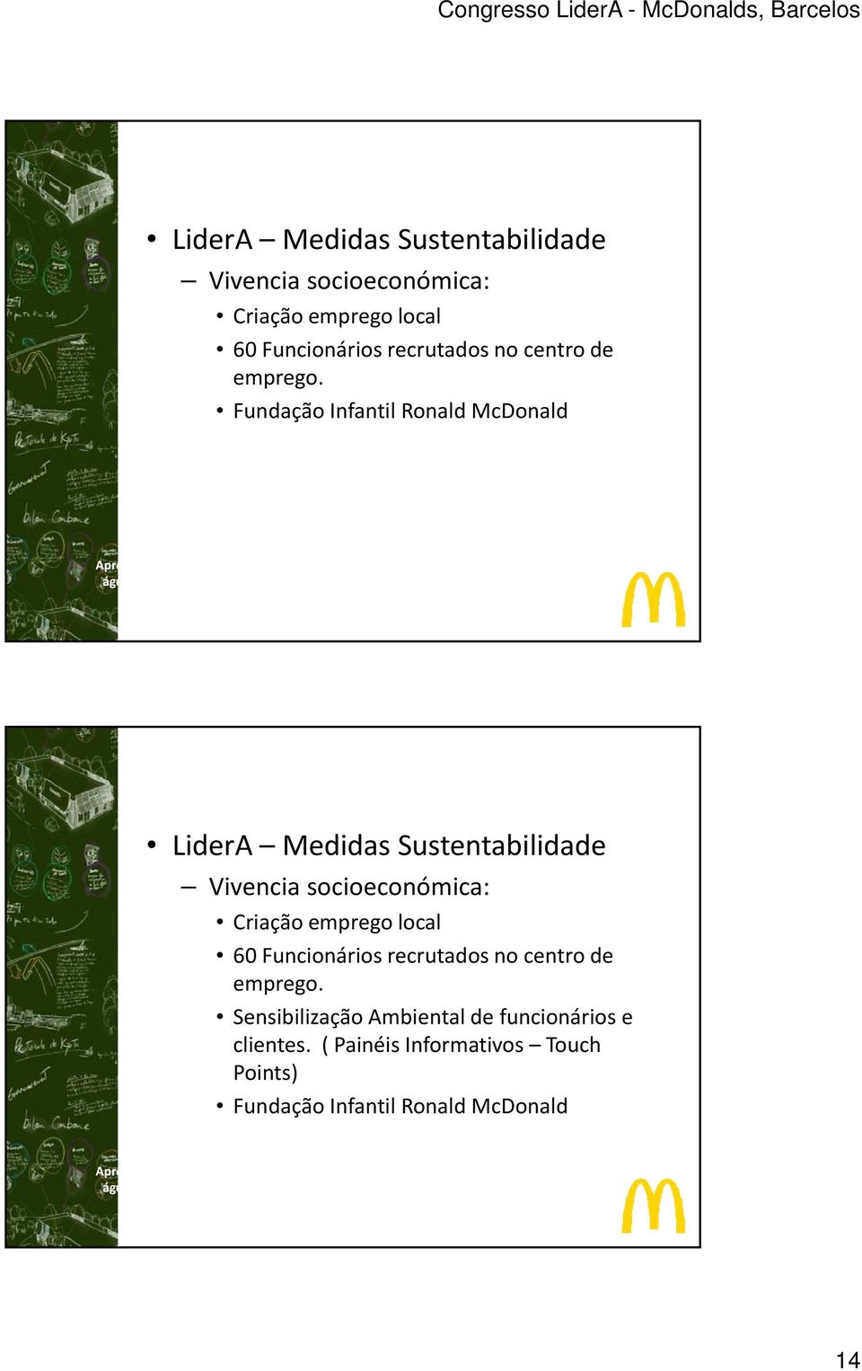 Sensibilização Ambiental de funcionários e clientes.