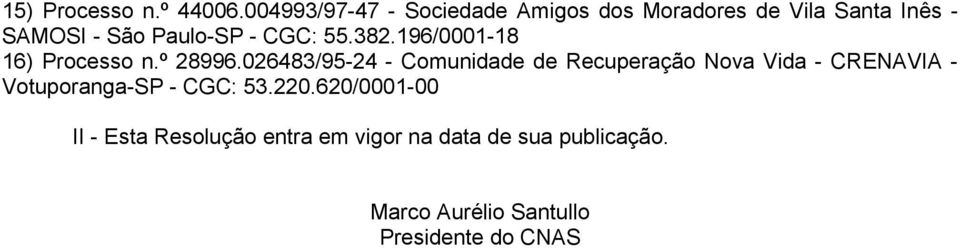 Paulo-SP - CGC: 55.382.196/0001-18 16) Processo n.º 28996.