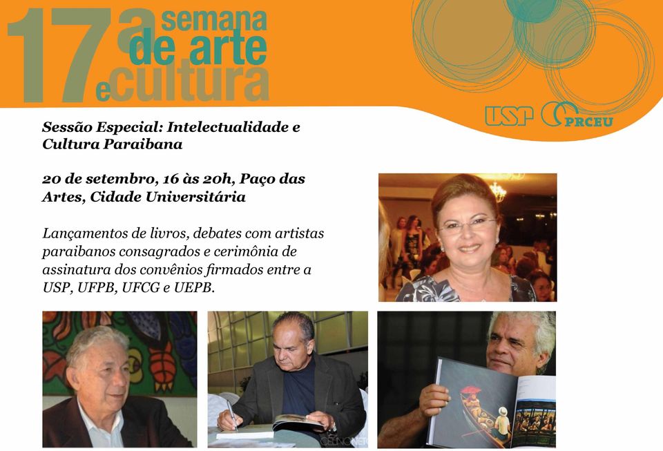 Lançamentos de livros, debates com artistas paraibanos consagrados