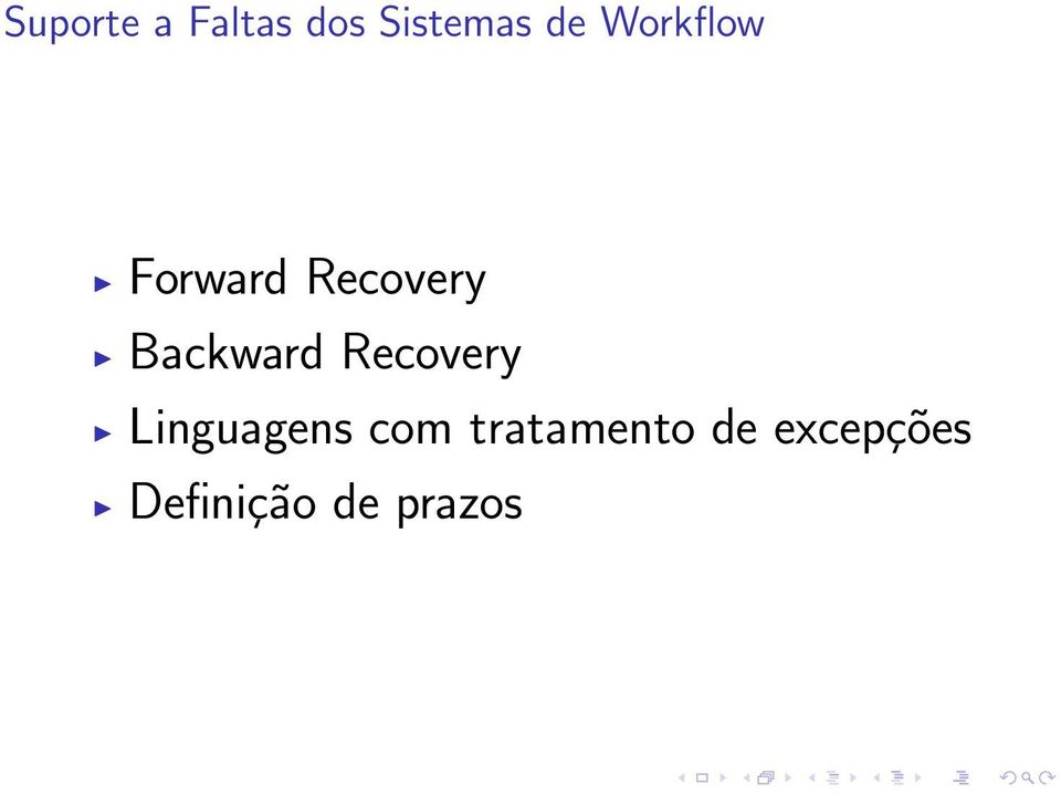 Backward Recovery Linguagens com