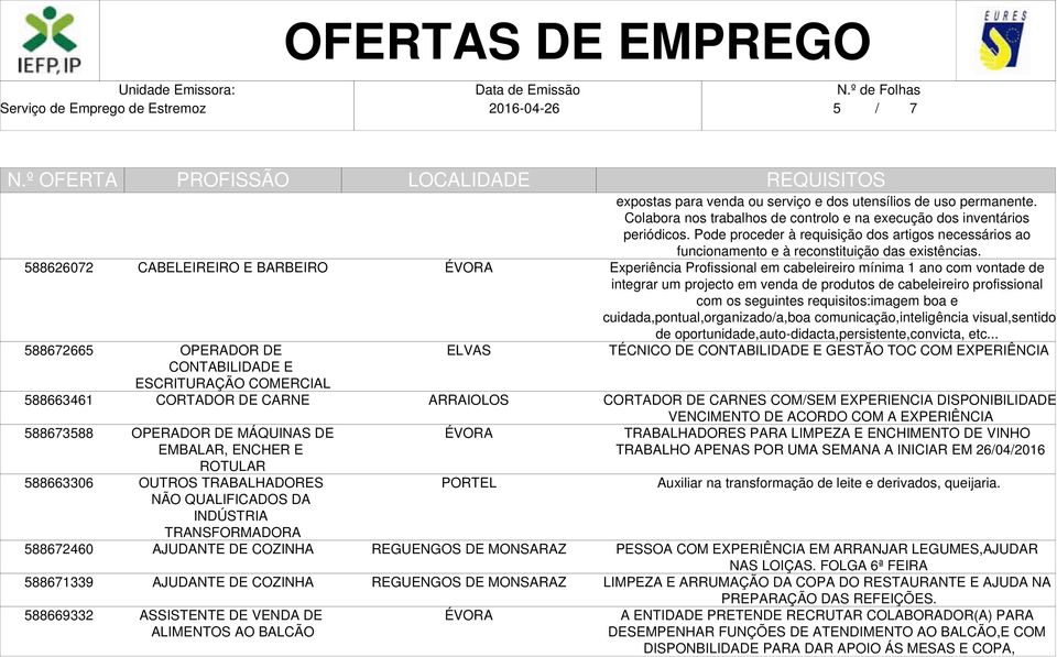 serviço e dos utensílios de uso permanente. Colabora nos trabalhos de controlo e na execução dos inventários periódicos.