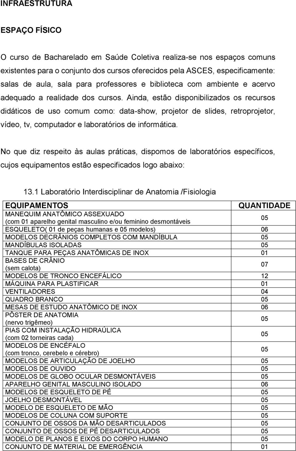 Ainda, estão disponibilizados os recursos didáticos de uso comum como: data-show, projetor de slides, retroprojetor, vídeo, tv, computador e laboratórios de informática.