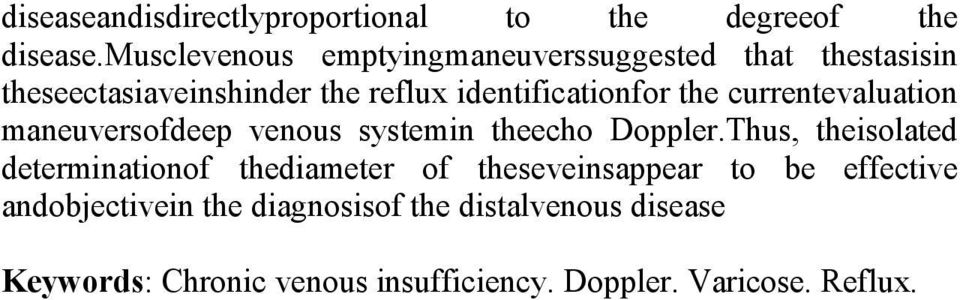 the currentevaluation maneuversofdeep venous systemin theecho Doppler.