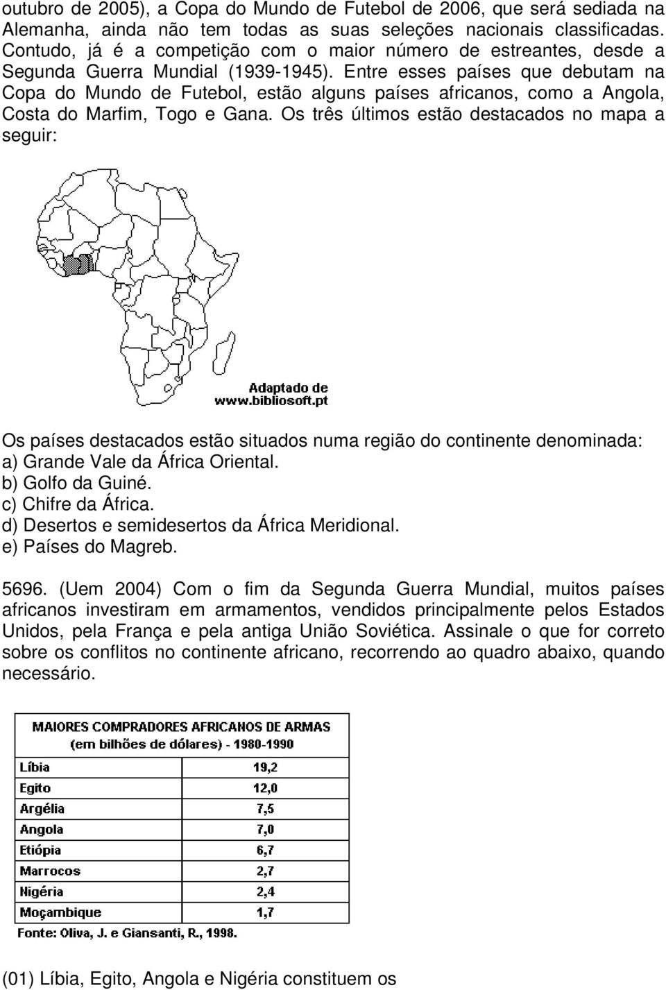 Entre esses países que debutam na Copa do Mundo de Futebol, estão alguns países africanos, como a Angola, Costa do Marfim, Togo e Gana.