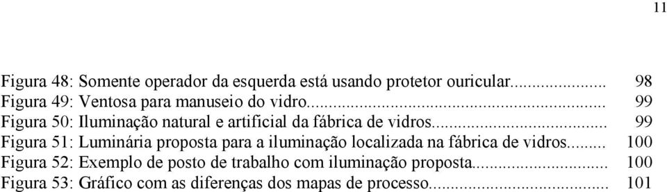 .. 99 Figura 50: Iluminação natural e artificial da fábrica de vidros.