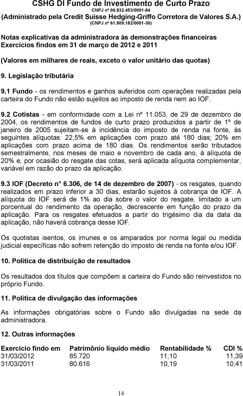 22,5% em aplicações com prazo até 180 dias; 20% em aplicações com prazo acima de 180 dias.