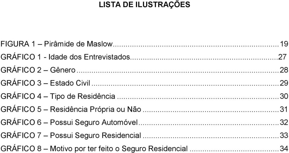 .. 30 GRÁFICO 5 Residência Própria ou Não... 31 GRÁFICO 6 Possui Seguro Automóvel.