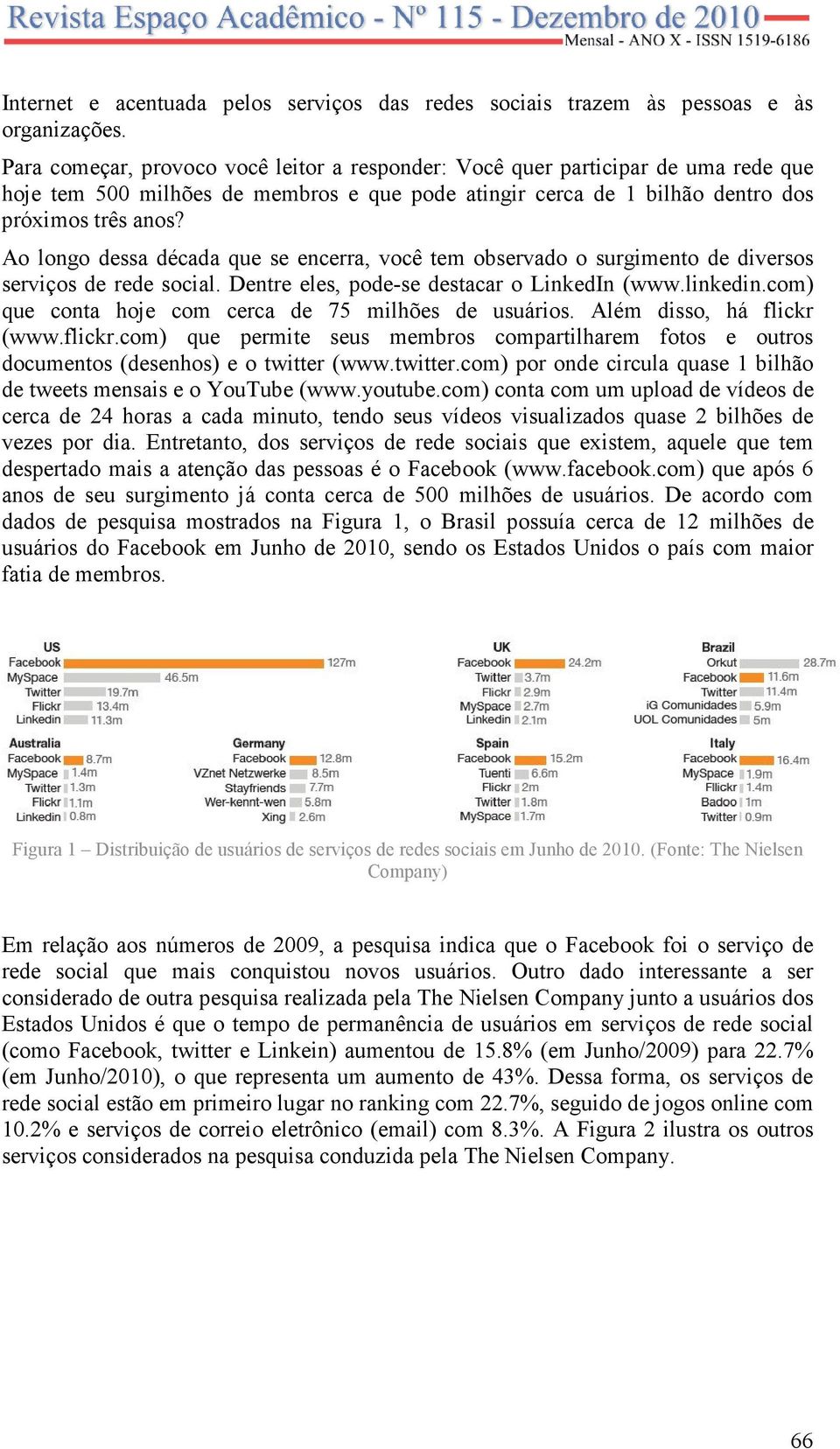 Ao longo dessa década que se encerra, você tem observado o surgimento de diversos serviços de rede social. Dentre eles, pode-se destacar o LinkedIn (www.linkedin.