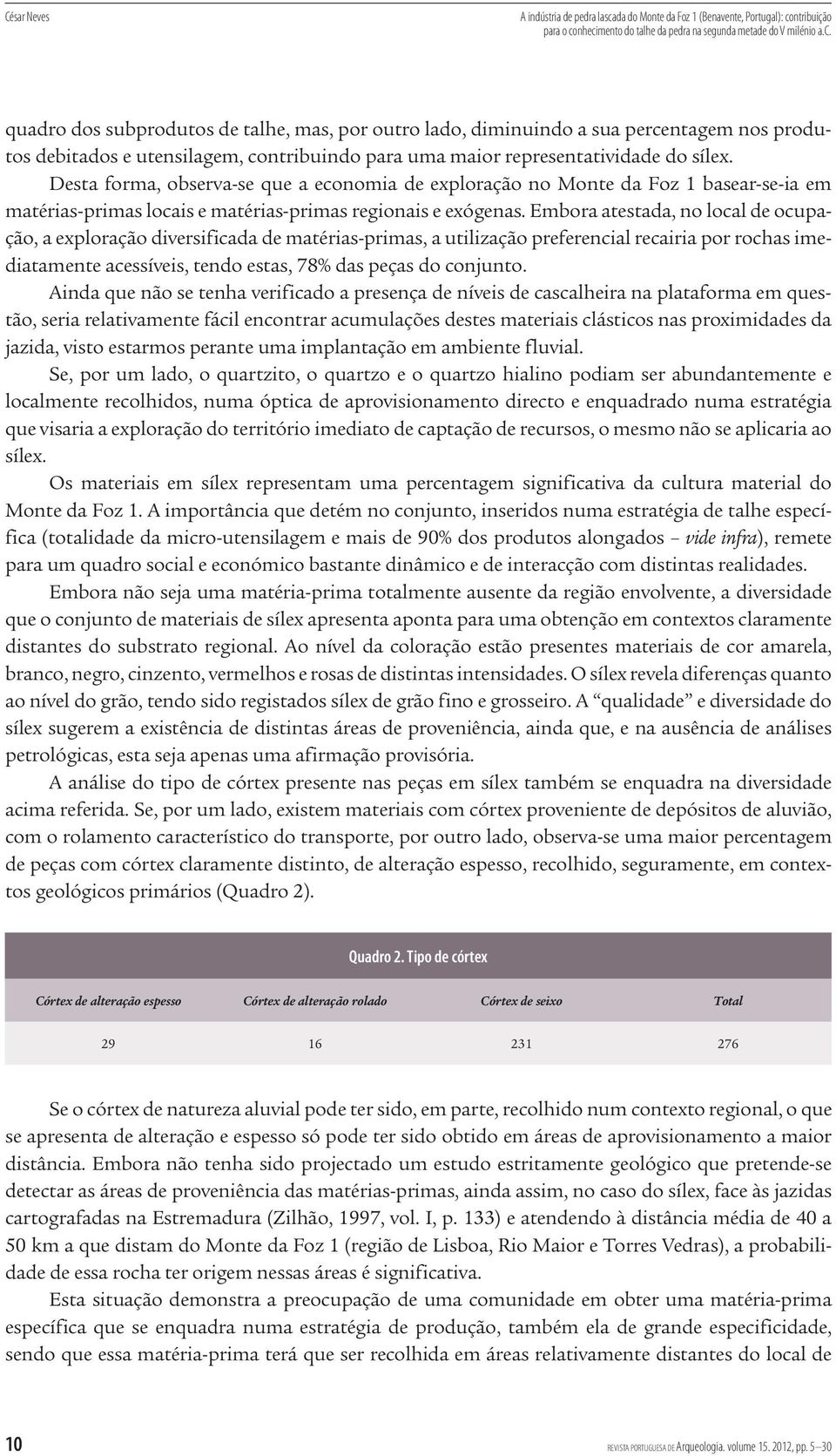 Desta forma, observa-se que a economia de exploração no Monte da Foz 1 basear-se-ia em matérias-primas locais e matérias-primas regionais e exógenas.