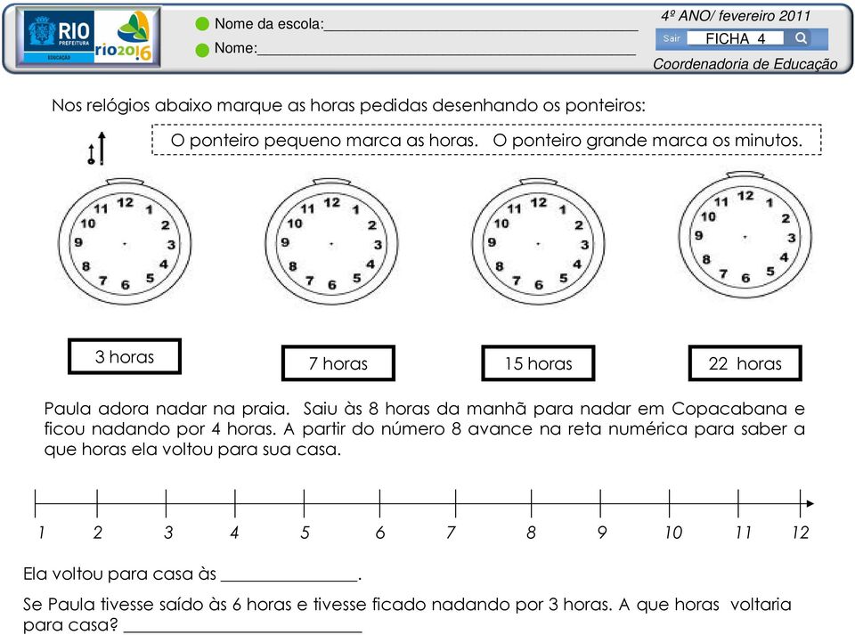 Saiu às 8 horas da manhã para nadar em Copacabana e ficou nadando por 4 horas.