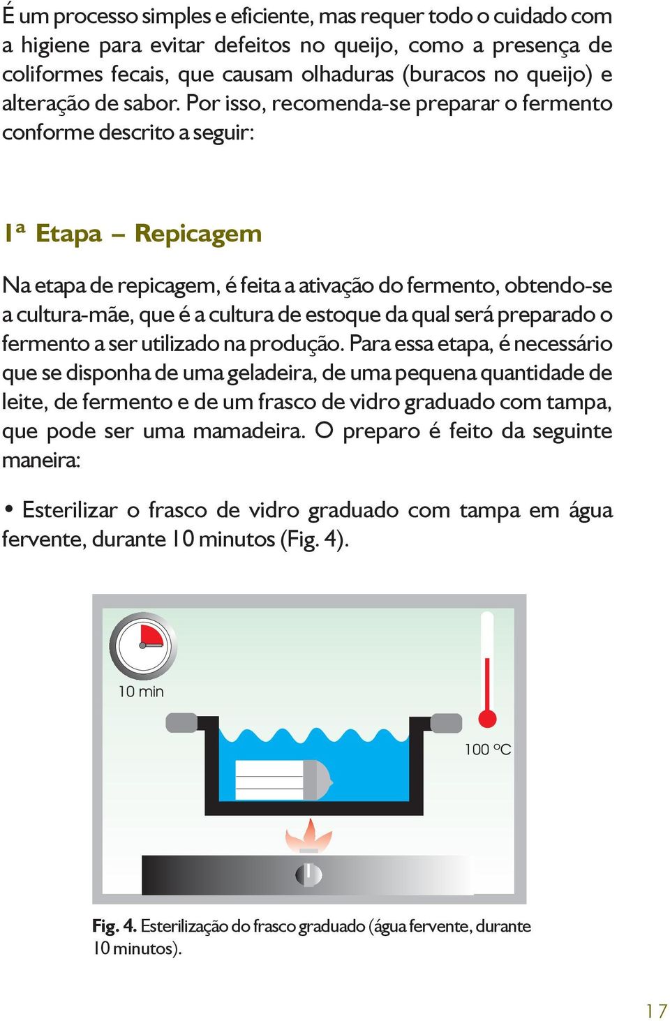 Por isso, recomenda-se preparar o fermento conforme descrito a seguir: 1ª Etapa Repicagem Na etapa de repicagem, é feita a ativação do fermento, obtendo-se a cultura-mãe, que é a cultura de estoque