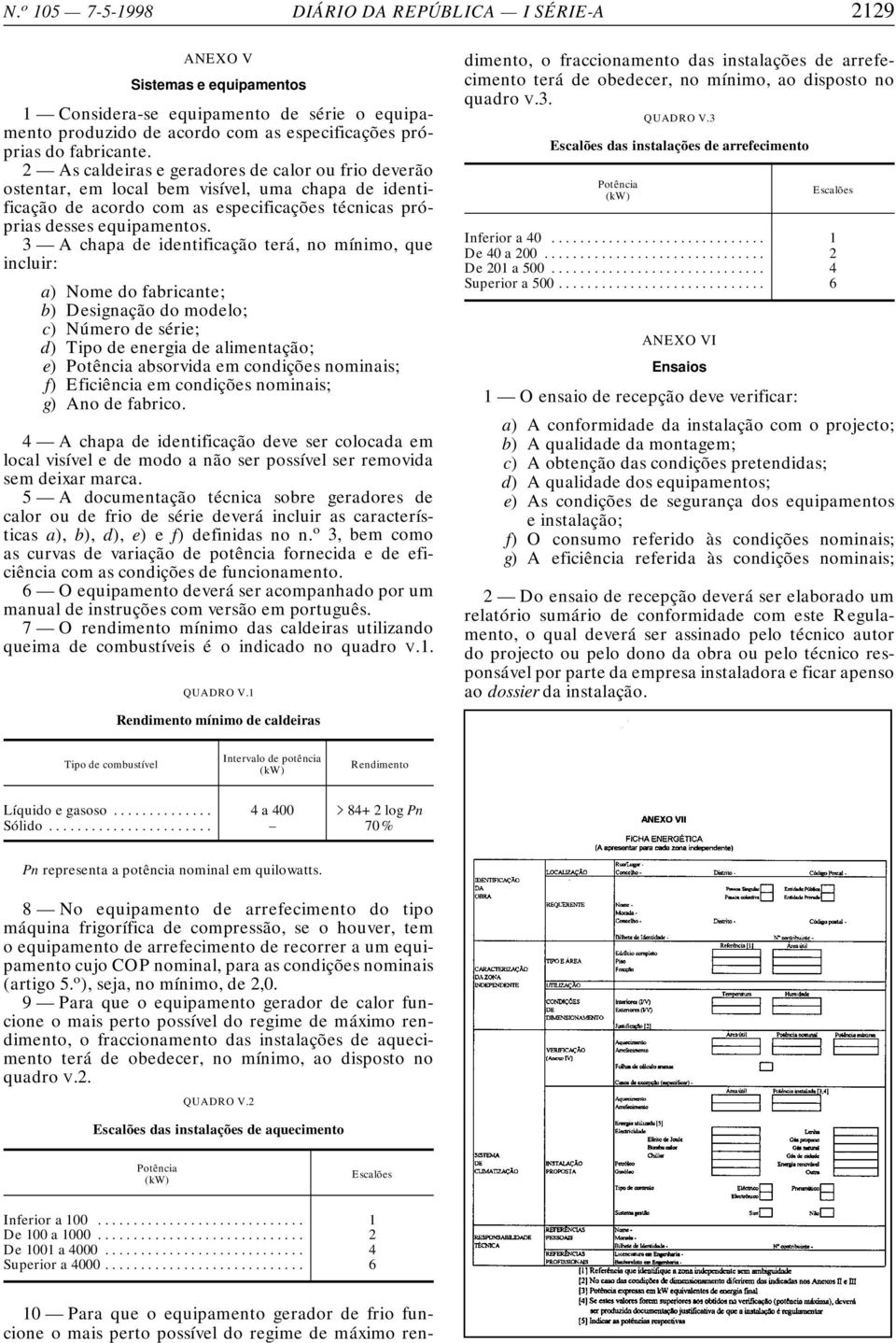 3 A chapa de identificação terá, no mínimo, que incluir: a) Nome do fabricante; b) Designação do modelo; c) Número de série; d) Tipo de energia de alimentação; e) Potência absorvida em condições