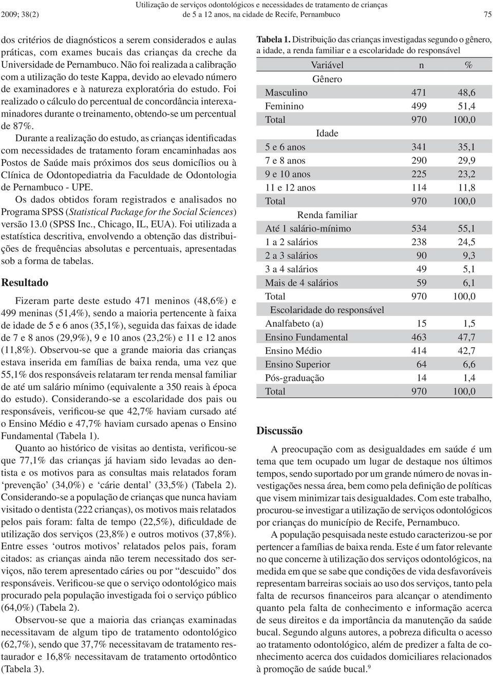 Não foi realizada a calibração com a utilização do teste Kappa, devido ao elevado número de examinadores e à natureza exploratória do estudo.