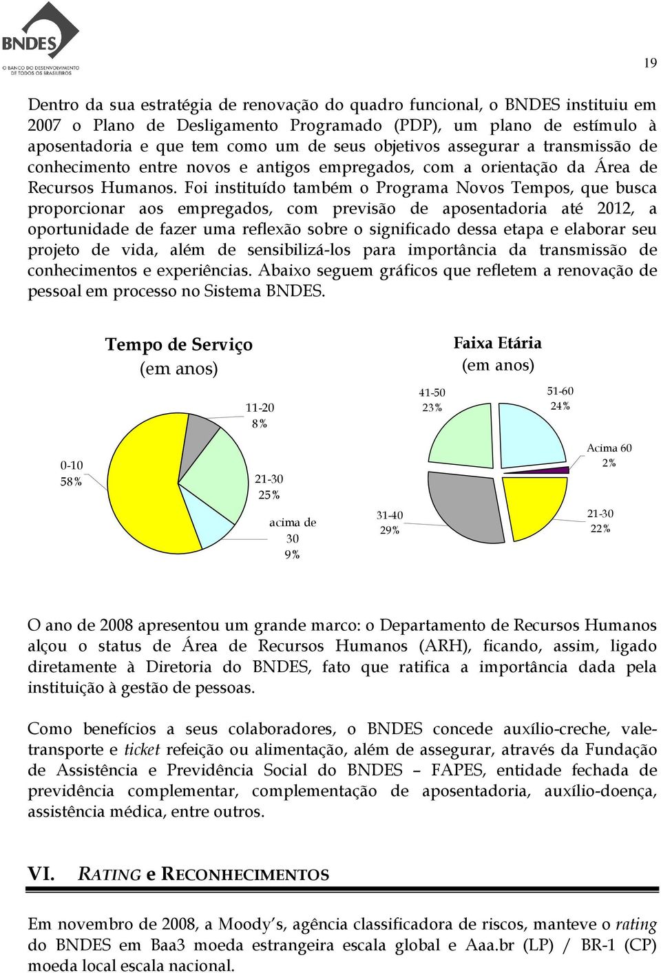 Foi instituído também o Programa Novos Tempos, que busca proporcionar aos empregados, com previsão de aposentadoria até 2012, a oportunidade de fazer uma reflexão sobre o significado dessa etapa e