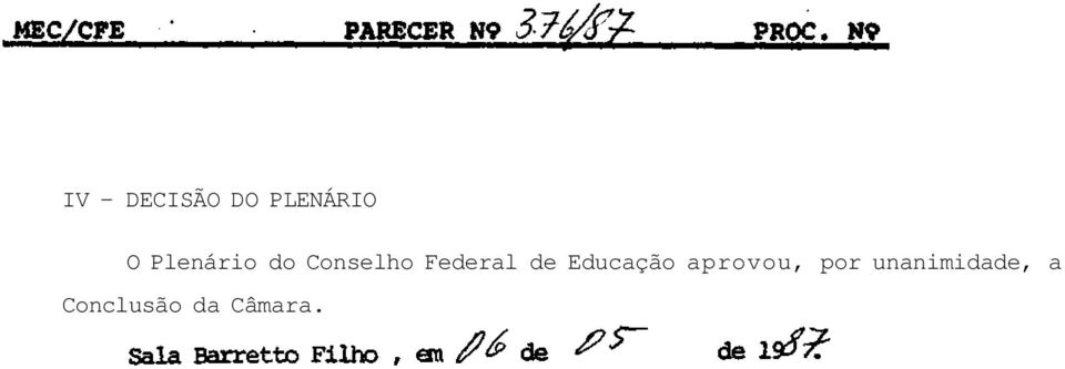 de Educação aprovou, por