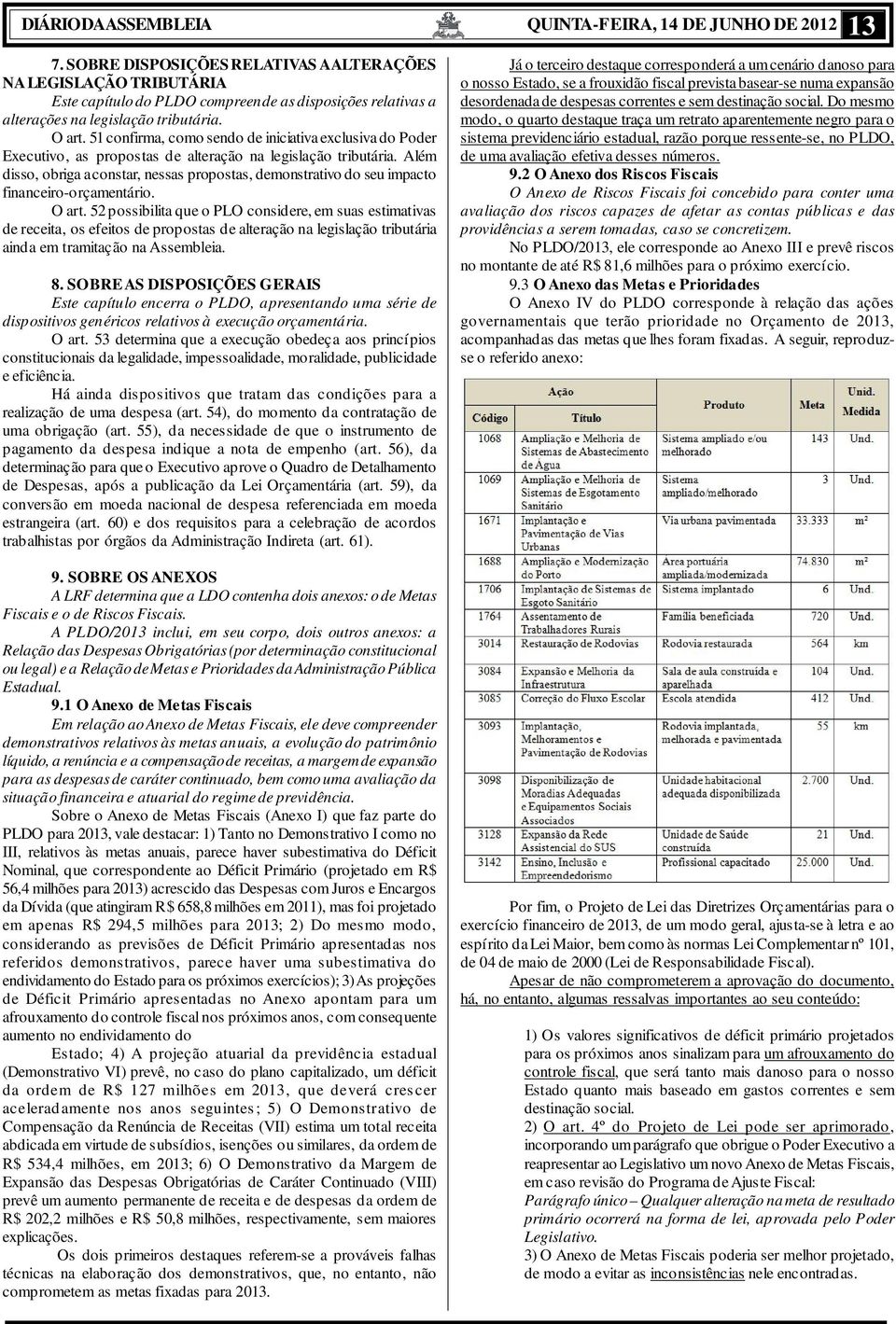 51 confirma, como sendo de iniciativa exclusiva do Poder Executivo, as propostas de alteração na legislação tributária.