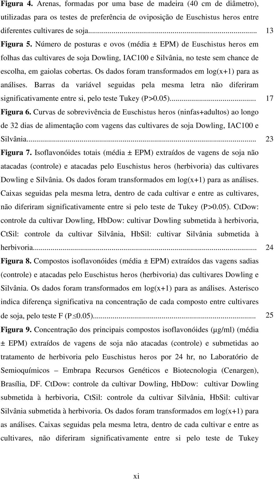 Os ddos form trnsformdos em log(x+1) pr s nálises. Brrs d vriável seguids pel mesm letr não diferirm significtivmente entre si, pelo teste Tukey (P>0.05)... 17 Figur 6.