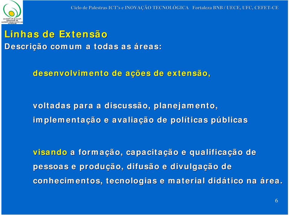 políticas públicasp visando a formação, capacitação e qualificação de pessoas e