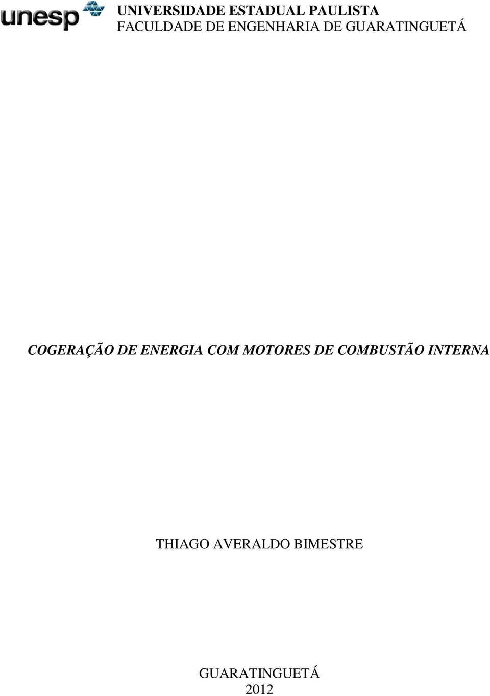 DE ENERGIA COM MOTORES DE COMBUSTÃO