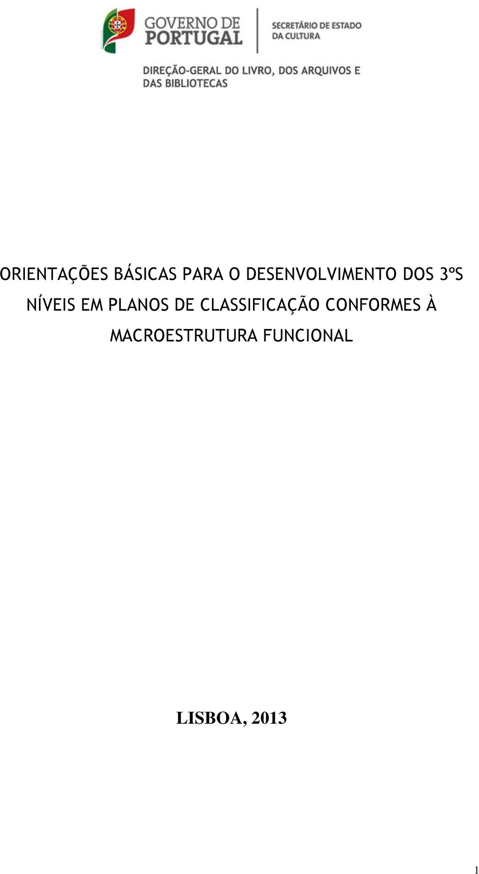 PLANOS DE CLASSIFICAÇÃO CONFORMES