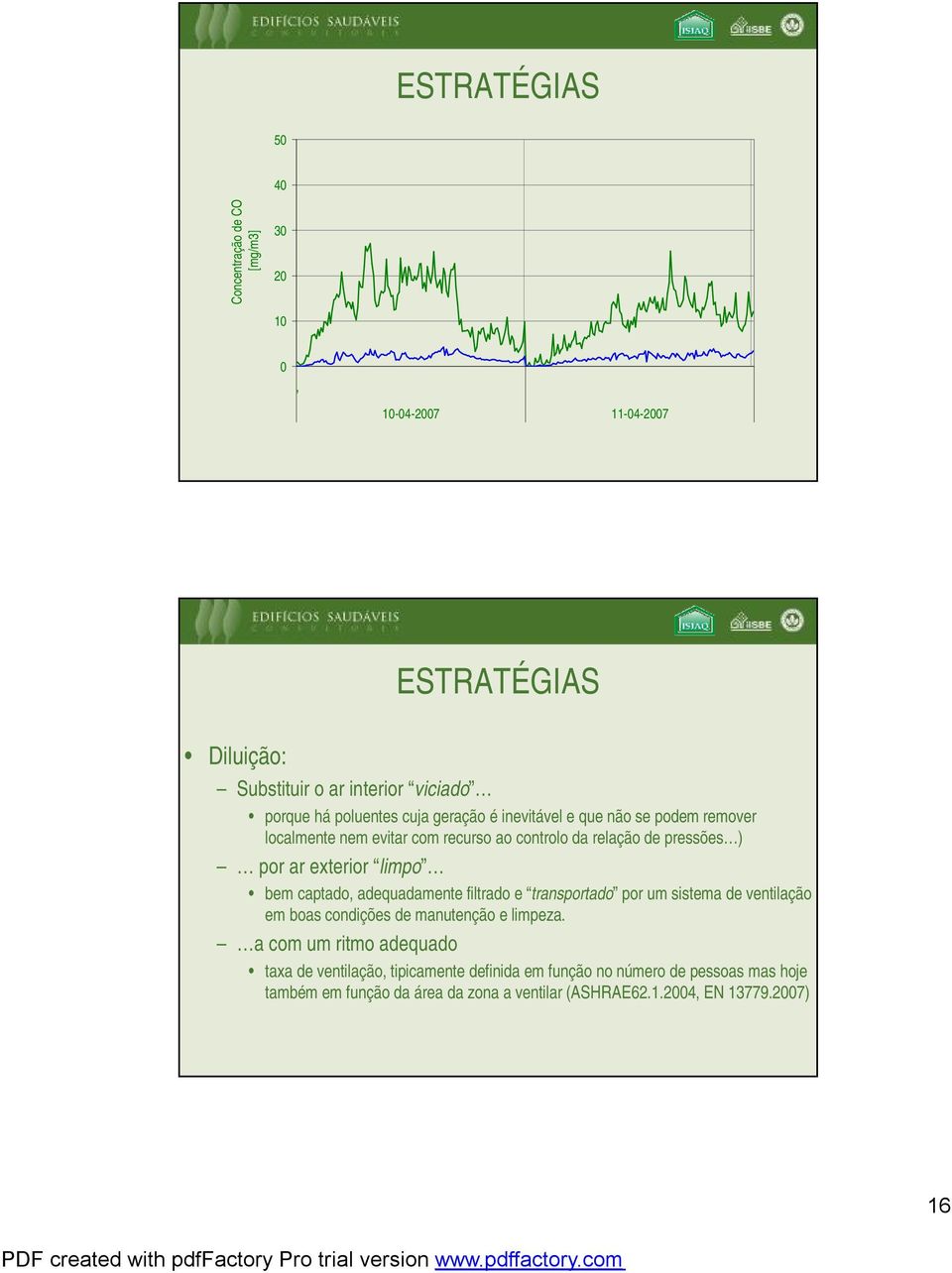 adequadamente filtrado e transportado por um sistema de ventilação em boas condições de manutenção e limpeza.