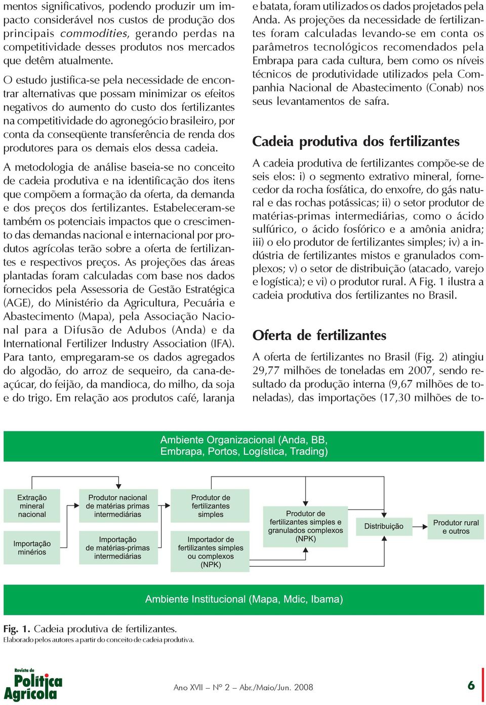 conta da conseqüente transferência de renda dos produtores para os demais elos dessa cadeia.