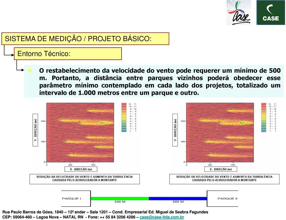 Portanto, a distância entre parques vizinhos poderá obedecer esse parâmetro