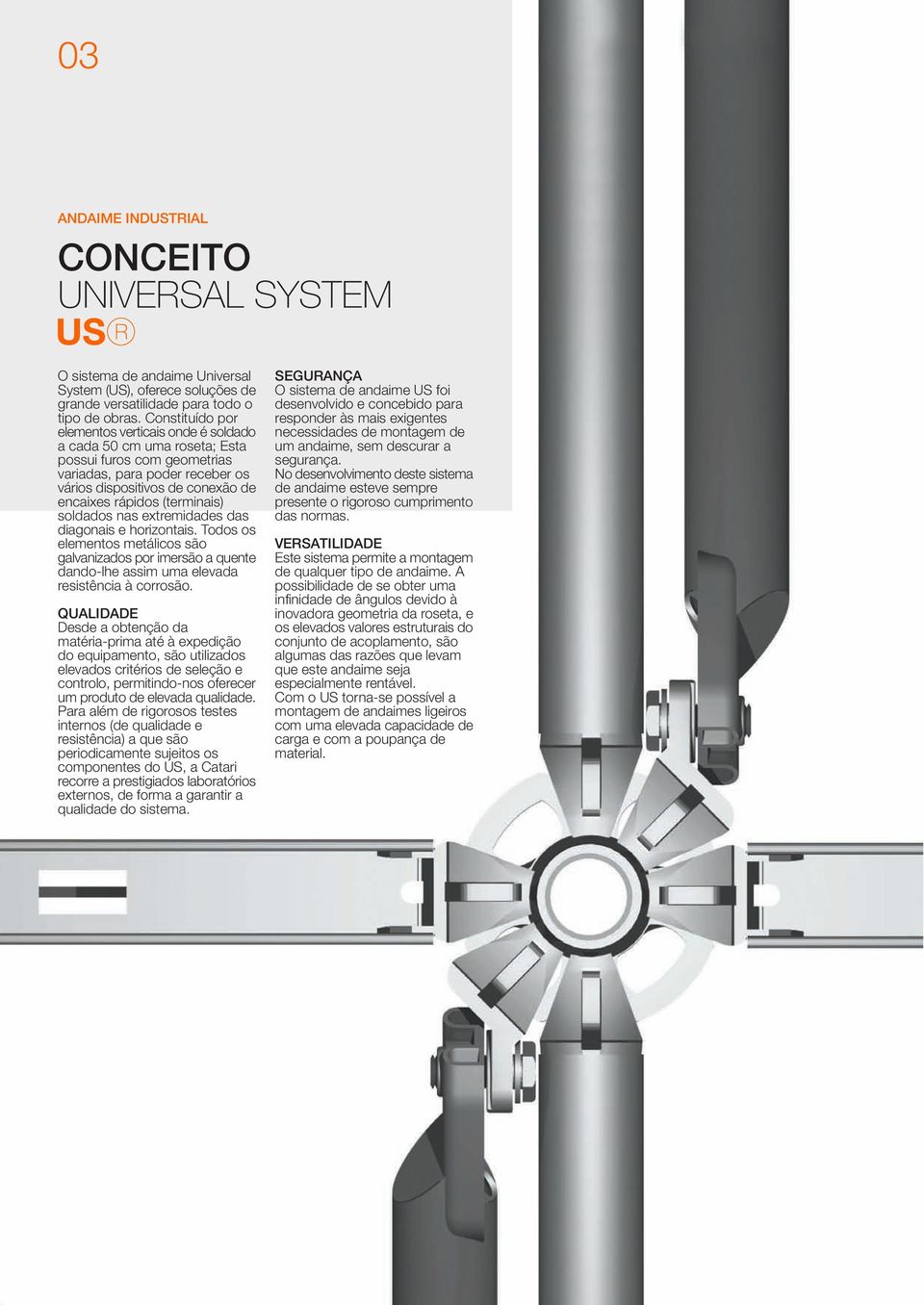 (terminais) soldados nas extremidades das diagonais e horizontais. Todos os elementos metálicos são galvanizados por imersão a quente dando-lhe assim uma elevada resistência à corrosão.