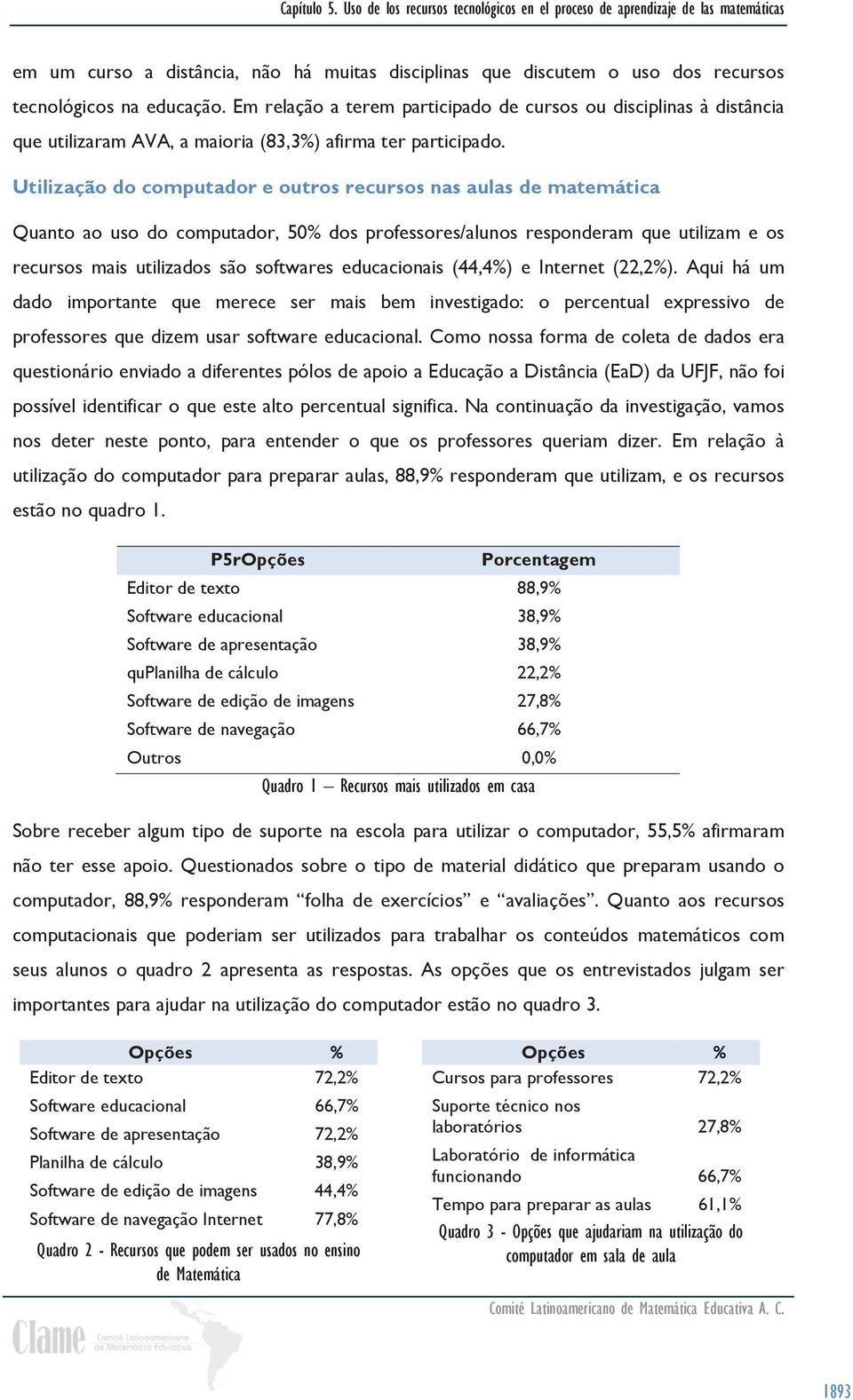 Em relação a terem participado de cursos ou disciplinas à distância que utilizaram AVA, a maioria (83,3%) afirma ter participado.