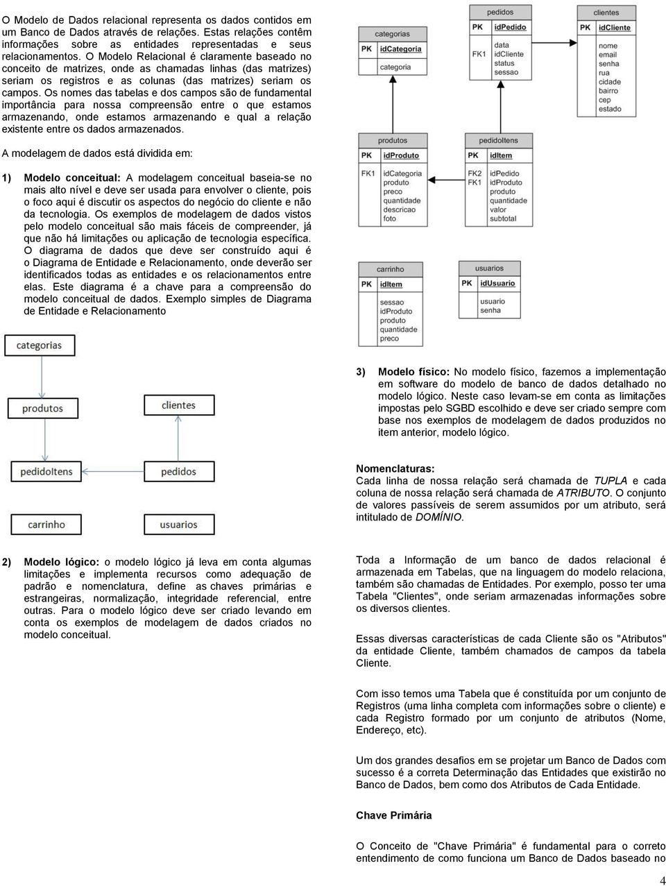 Os nomes das tabelas e dos campos são de fundamental importância para nossa compreensão entre o que estamos armazenando, onde estamos armazenando e qual a relação existente entre os dados armazenados.