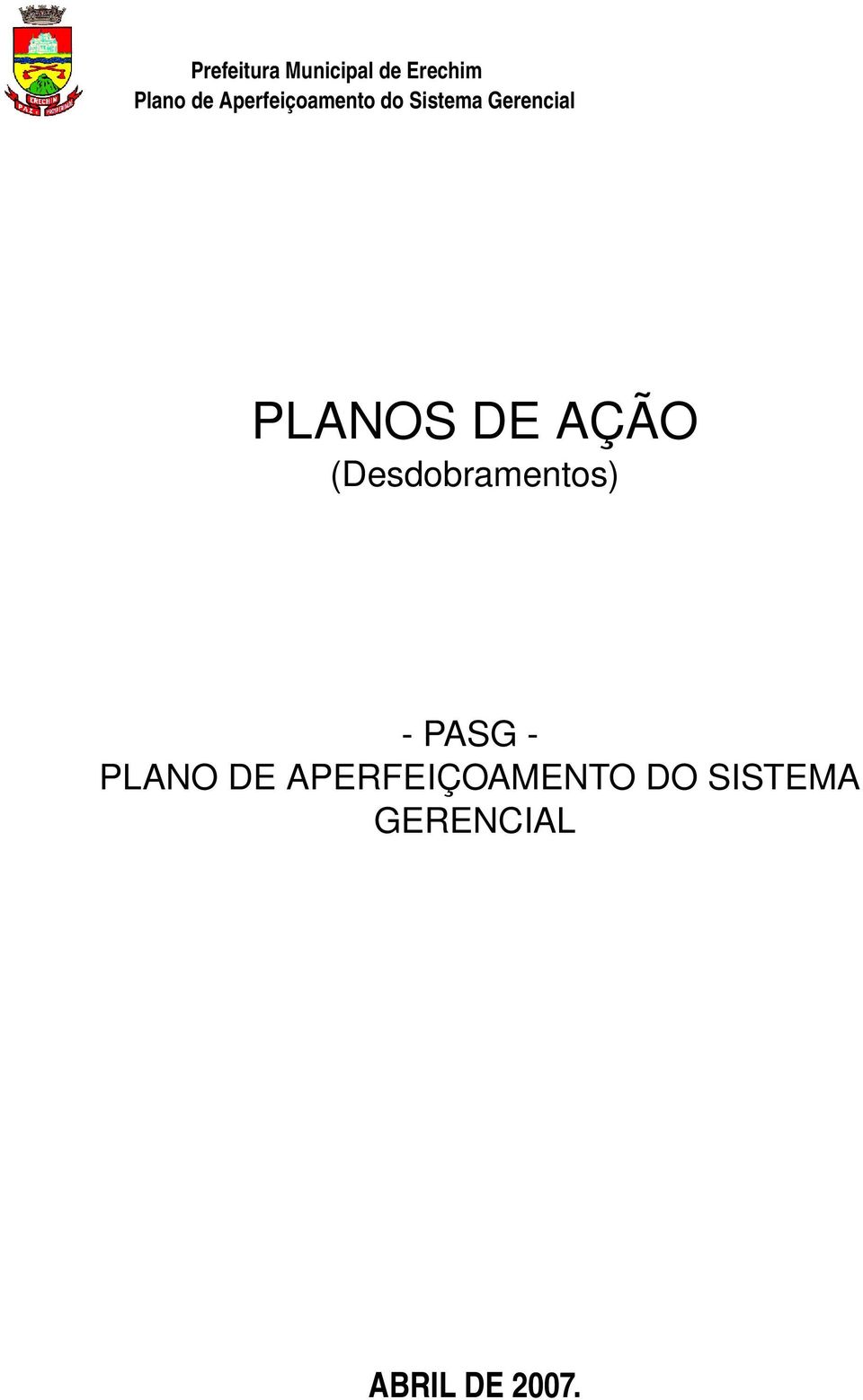 PLANO DE APERFEIÇOAMENTO