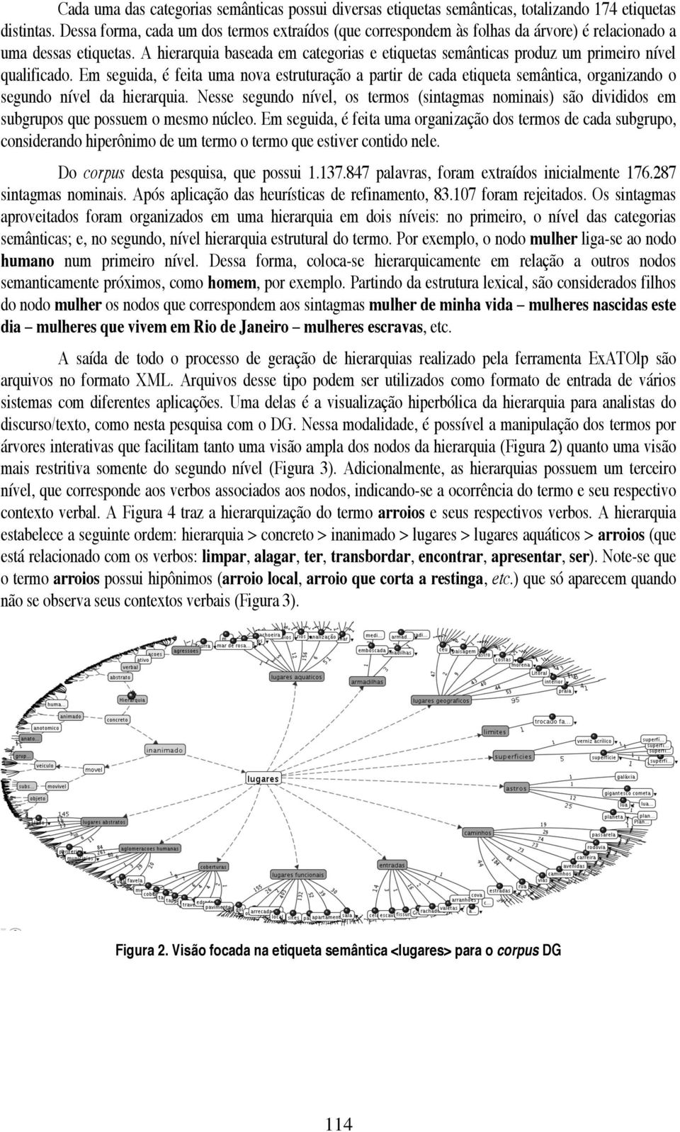 A hierarquia baseada em categorias e etiquetas semânticas produz um primeiro nível qualificado.