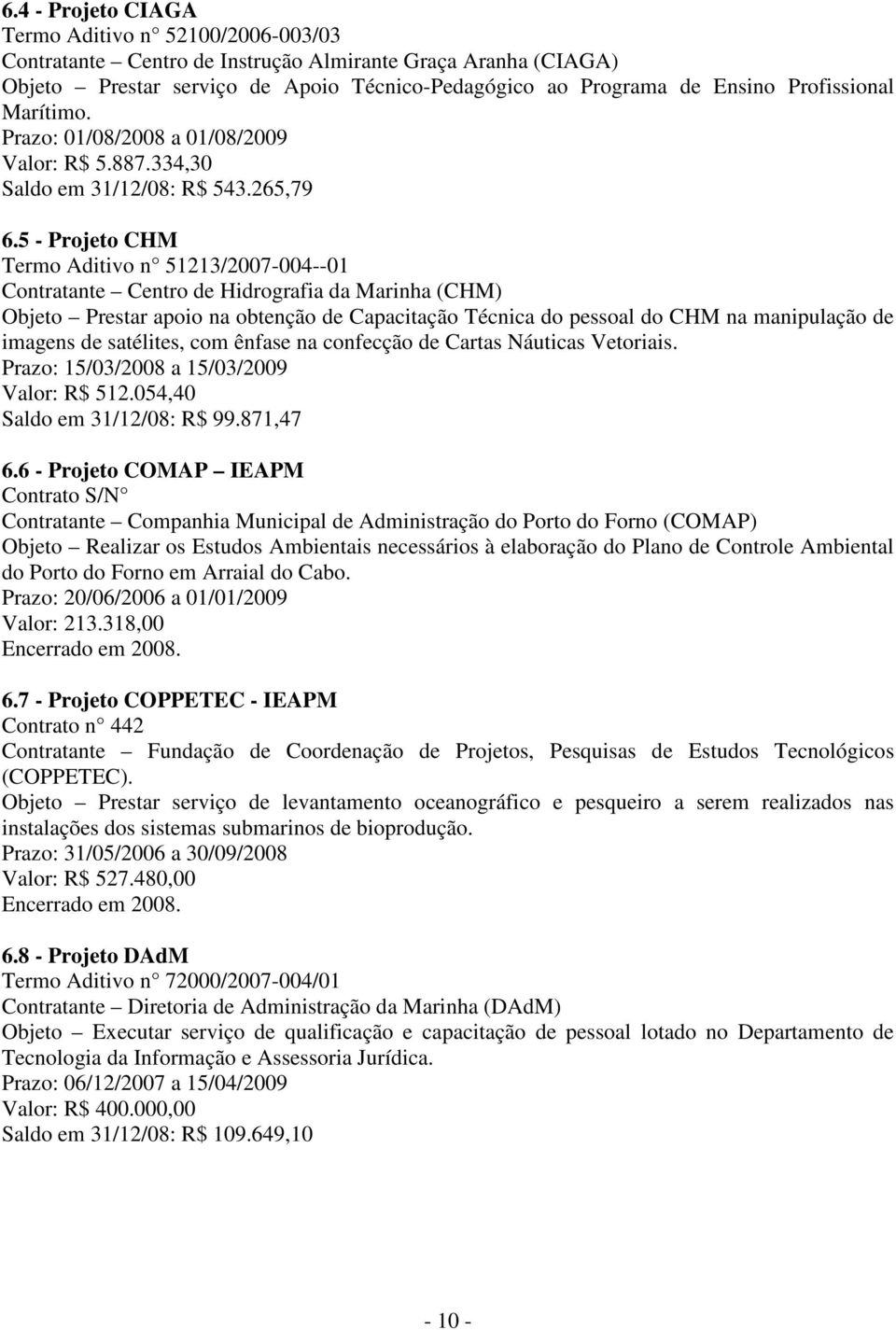 5 - Projeto CHM Termo Aditivo n 51213/2007-004--01 Contratante Centro de Hidrografia da Marinha (CHM) Objeto Prestar apoio na obtenção de Capacitação Técnica do pessoal do CHM na manipulação de