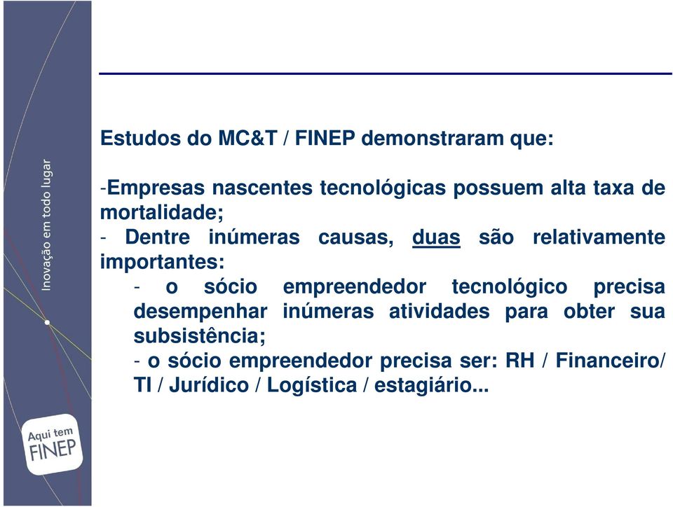 empreendedor tecnológico precisa desempenhar inúmeras atividades para obter sua