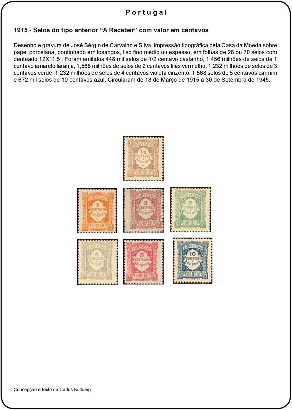 Foram emitidos 448 mil selos de 1/2 centavo castanho, 1,456 milhões de selos de 1 centavo amarelo laranja, 1,568 milhões de selos de 2 centavos lilás vermelho, 1,232
