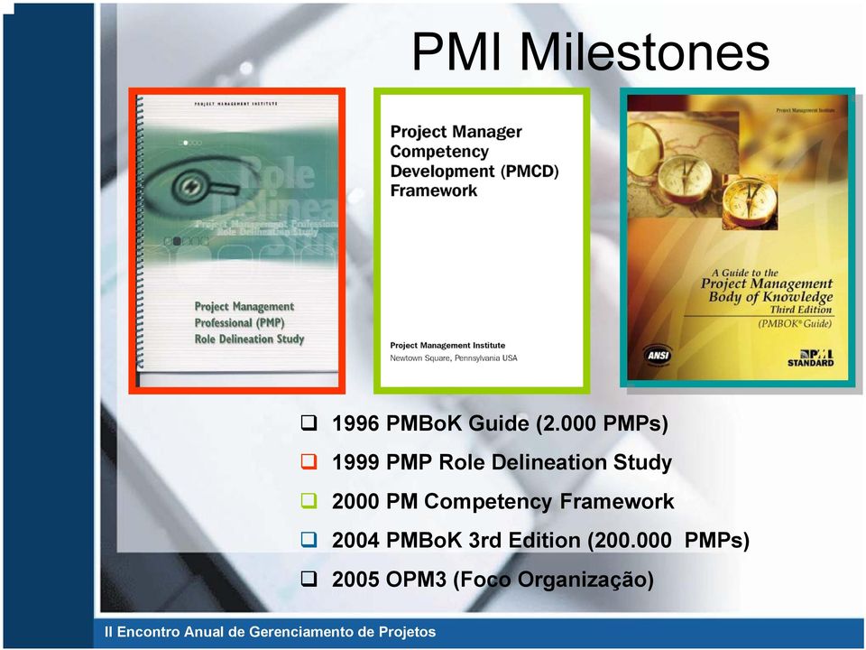 2000 PM Competency Framework 2004 PMBoK
